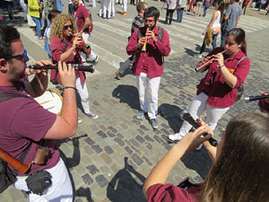 Temps de Flors 2018. Diada Castellera a la pla&ccedil;a de Sant Feliu amb els Marrecs de Salt, els Xics de Granollers, i els Sagals d�Osona