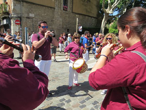 Temps de Flors 2018. Diada Castellera a la pla&ccedil;a de Sant Feliu amb els Marrecs de Salt, els Xics de Granollers, i els Sagals d�Osona