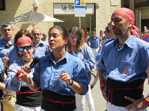 Temps de Flors 2018. Diada Castellera a la pla&ccedil;a de Sant Feliu amb els Marrecs de Salt, els Xics de Granollers, i els Sagals d�Osona