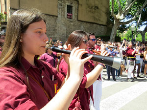 Temps de Flors 2018. Diada Castellera a la pla&ccedil;a de Sant Feliu amb els Marrecs de Salt, els Xics de Granollers, i els Sagals d�Osona