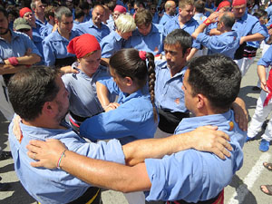 Temps de Flors 2018. Diada Castellera a la pla&ccedil;a de Sant Feliu amb els Marrecs de Salt, els Xics de Granollers, i els Sagals d�Osona