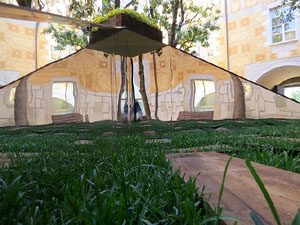 Temps de Flors 2018. Decoraci&oacute; floral del Pati de les Magn&ograve;lies, a la Seu del Govern de la Generalitat de Catalunya a Girona