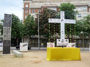 Temps de Flors 2018. Instal&middot;laci&oacute; floral 'Process&oacute; per la Llibertat' a la pla&ccedil;a dels Manaies