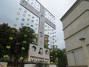 Temps de Flors 2018. Instal&middot;laci&oacute; floral 'Process&oacute; per la Llibertat' a la pla&ccedil;a dels Manaies