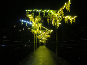 Temps de Flors 2018. Instal·lació Camí a la llibertat al pont d'en Gómez