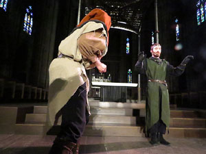 Representació de la Consueta de Sant Jordi cavaller a la nau gòtica de la Catedral. Diada de Sant Jordi 2018