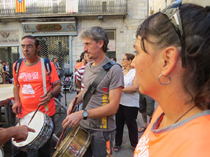 Diada Nacional 2018. Concentraci&oacute; a la pla&ccedil;a del Vi, lectura del manifest i cant de Els Segadors