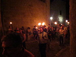 Diada Nacional 2018. XII Marxa de Torxes de Girona pels carrers del Barri Vell de Girona