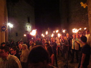 Diada Nacional 2018. XII Marxa de Torxes de Girona pels carrers del Barri Vell de Girona