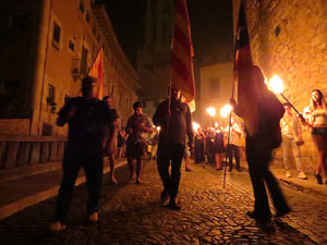 Diada Nacional 2018. XII Marxa de Torxes de Girona pels carrers del Barri Vell de Girona
