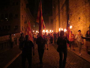 Diada Nacional 2018. XII Marxa de Torxes de Girona pels carrers del Barri Vell de Girona