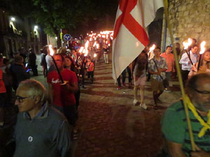 Diada Nacional 2018. XII Marxa de Torxes de Girona pels carrers del Barri Vell de Girona