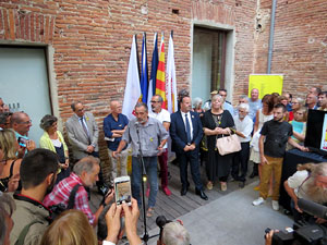 Inauguració de l'exposició '55 urnes per la Llibertat' a la Casa de la Catalanitat de Perpinyà