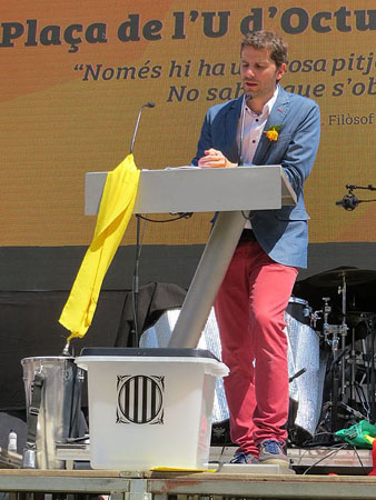 Sergi Font, president d'Òmnium, durant el seu parlament