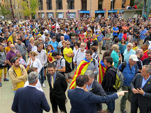 Commemoraci&oacute; de l'1-O a la pla&ccedil;a de l'U d'octubre de 2017