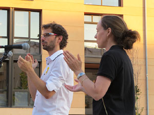 Concentració a la plaça de Santa Susanna per la llibertat dels presos polítics, amb Montse Puigdemont Casa