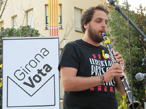 Concentració a la plaça de Santa Susanna per la llibertat dels presos polítics, amb Montse Puigdemont Casa