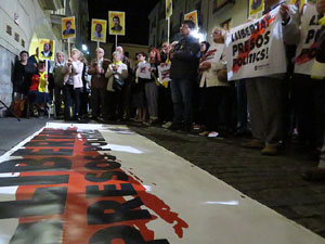 Concentració a la plaça del Vi per la llibertat dels presos polítics, amb Joanjo Bosk