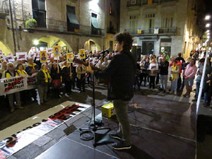 Concentració a la plaça del Vi per la llibertat dels presos polítics, amb Joanjo Bosk