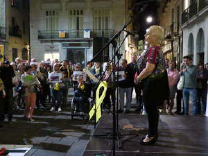 Concentració a la plaça del Vi per la llibertat dels presos polítics, amb Joanjo Bosk