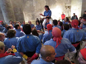 Fires 2018. Els Castells de Vig&iacute;lia al monestir de Sant Pere de Galligants, amb els Marrecs de Salt i la Colla Castellera Esperxats 