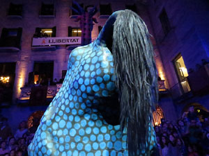 Fires 2018. Preg&oacute; de Fires. Entrada i ballades de capgrossos, gegants i far&agrave;ndula a la pla&ccedil;a del Vi