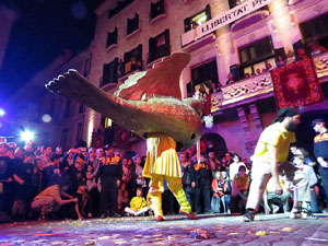 Fires 2018. Preg&oacute; de Fires. Balls de l'&Agrave;liga i els gegants de la ciutat