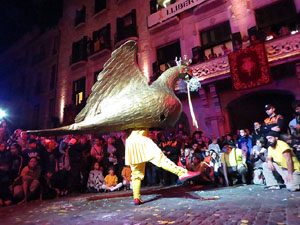 Fires 2018. Preg&oacute; de Fires. Balls de l'&Agrave;liga i els gegants de la ciutat