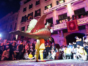 Fires 2018. Preg&oacute; de Fires. Balls de l'&Agrave;liga i els gegants de la ciutat