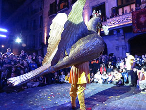 Fires 2018. Preg&oacute; de Fires. Balls de l'&Agrave;liga i els gegants de la ciutat