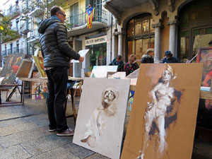 Fires 2018. Fira del Dibuix, la Pintura i la Fotografia a la Rambla de la Llibertat i la pla&ccedil;a del Vi, i Fira de l'Alimentaci&oacute
