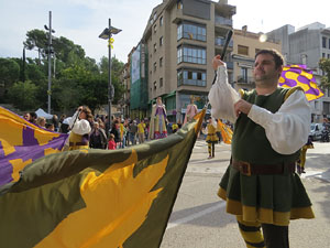 Fires de Sant Narc&iacute;s 2018. Toc de rams. Canvi dels rams de flors de les gegantes de Girona