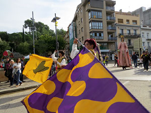 Fires de Sant Narc&iacute;s 2018. Toc de rams. Canvi dels rams de flors de les gegantes de Girona