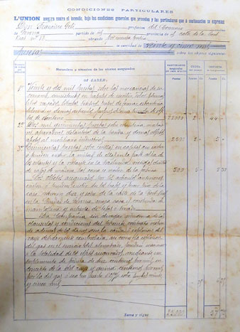 P&ograve;lisa d'assegurances. 24 de mar&ccedil;a de 1889