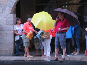 Assaig de la manifestaci&oacute; de l'11 de setembre a la pla&ccedil;a del Vi