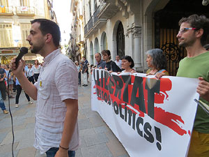Concentraci&oacute; a la pla&ccedil;a del Vi per la llibertat dels presos pol&iacute;tics