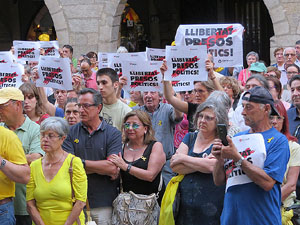 Concentraci&oacute; a la pla&ccedil;a del Vi per la llibertat dels presos pol&iacute;tics