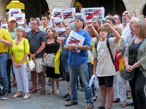 Concentraci&oacute; a la pla&ccedil;a del Vi per la llibertat dels presos pol&iacute;tics