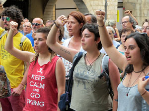 Concentraci&oacute; a la pla&ccedil;a del Vi per la llibertat dels presos pol&iacute;tics