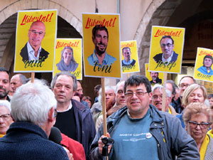 Concentraci&oacute; a la pla&ccedil;a del Vi per la independ&egrave;ncia i la llibertat dels presos pol&iacute;tics