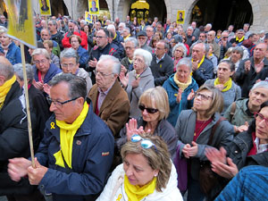 Concentraci&oacute; a la pla&ccedil;a del Vi per la independ&egrave;ncia i la llibertat dels presos pol&iacute;tics