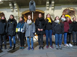 Concentraci&oacute; a la pla&ccedil;a del Vi per la independ&egrave;ncia i la llibertat dels presos pol&iacute;tics