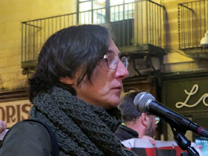 Concentraci&oacute; a la pla&ccedil;a del Vi de suport a la vaga de fam iniciada per Jordi S&agrave;nchez, Jordi Turull, Joaquim Forn i Jordi Rull