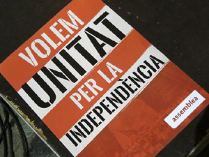 Concentraci&oacute; a la pla&ccedil;a del Vi de suport a la vaga de fam iniciada per Jordi S&agrave;nchez, Jordi Turull, Joaquim Forn i Jordi Rull