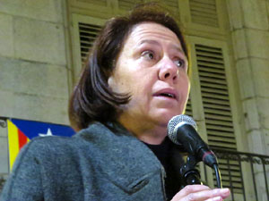 Concentraci&oacute; a la pla&ccedil;a del Vi de suport a la vaga de fam iniciada per Jordi S&agrave;nchez, Jordi Turull, Joaquim Forn i Jordi Rull