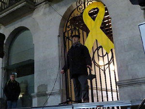 Concentraci&oacute; per la llibertat dels presos pol&iacute;tics a la pla&ccedil;a del Vi