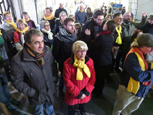 Concentraci&oacute; per la llibertat dels presos pol&iacute;tics a la pla&ccedil;a del Vi