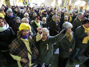Concentraci&oacute; per la llibertat dels presos pol&iacute;tics a la pla&ccedil;a del Vi