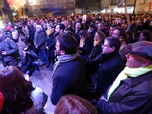 Manifestació per la detenció del alcaldes de Verges i Celrà, Ignasi Sabater i Daniel Cornellà, i catorze persones més