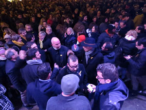 Manifestació per la detenció del alcaldes de Verges i Celrà, Ignasi Sabater i Daniel Cornellà, i catorze persones més